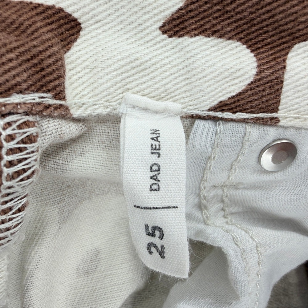 PacSun 25 Dad Jean Brown Graffiti Print High Waisted Straight Leg Button Fly - Picture 7 of 10